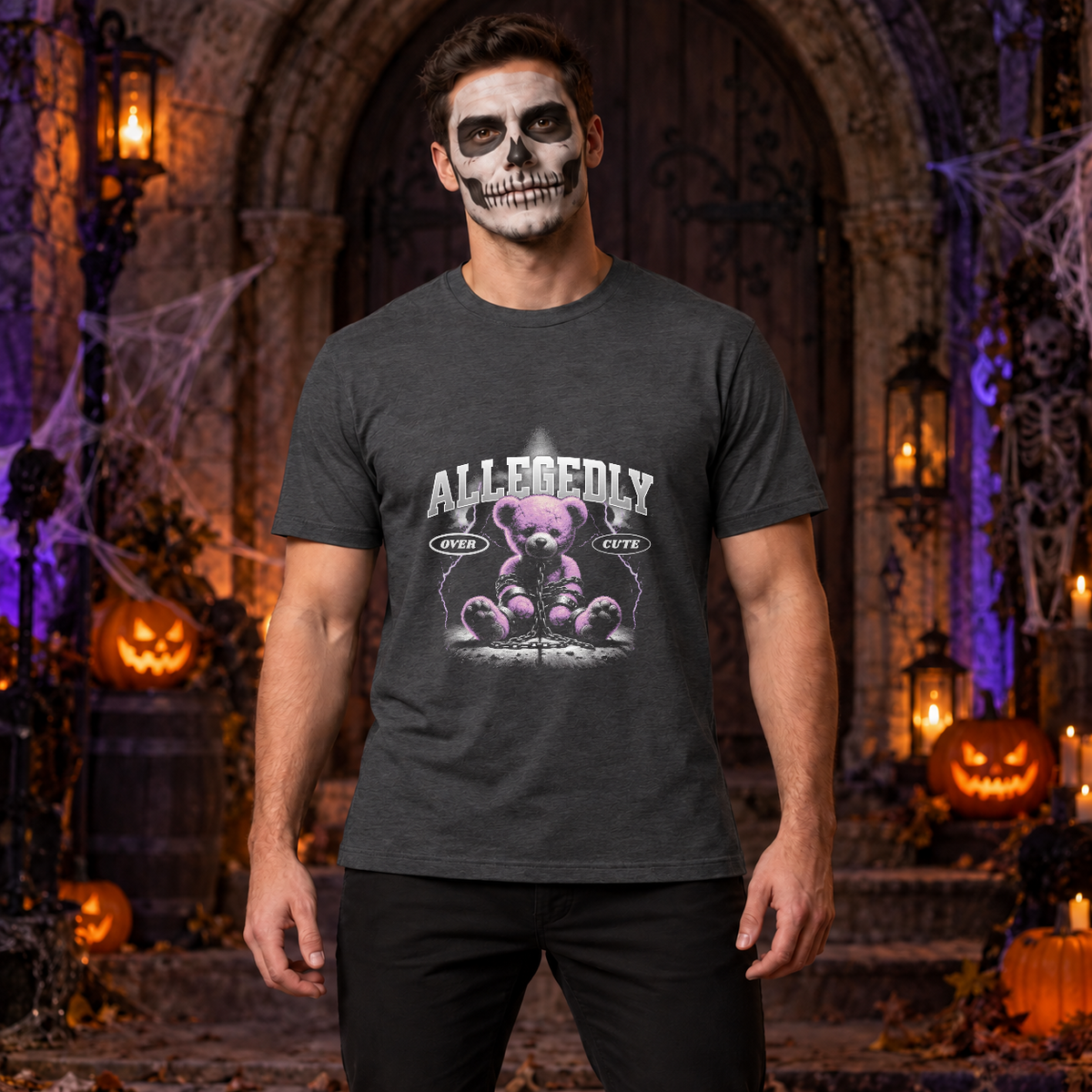 Allegedly T-Shirt – Dark Editorial Graphic Design Graphic Tee - Color: dark heather