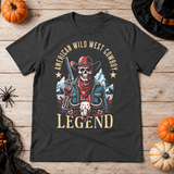 American Wild West Cowboy Legend T-Shirt – Dark Streetwear Graphic Design Graphic Tee - Color: charcoal