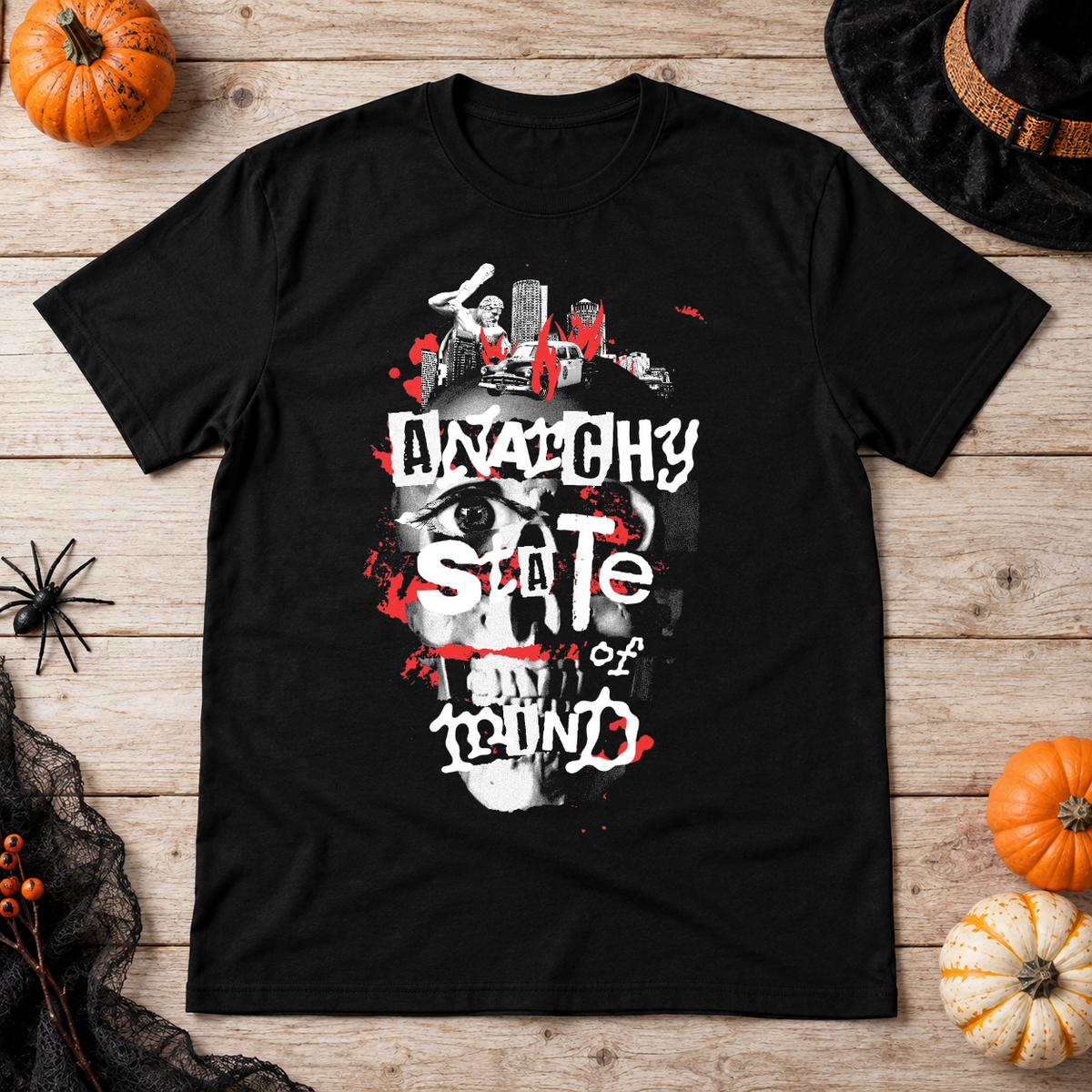 Anarchy State of Mind T-Shirt – Punk Rock Streetwear Graphic Graphic Tee - Color: black
