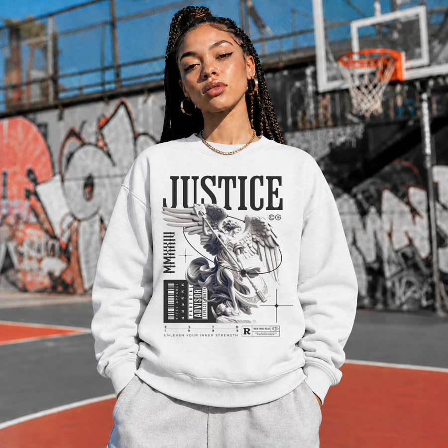 Angelic Justice Streetwear Angel Statue T-Shirt – Dark Editorial / Gothic Streetwear Tee - Color: ash