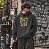 Angelic Warrior Guardian of Light Hoodie – Gothic Streetwear Poster Graphic Hoodie - Color: dark heather