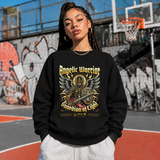 Angelic Warrior Guardian of Light Sweatshirt – Gothic Streetwear Poster Graphic Sweatshirt - Color: black