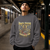 Angelic Warrior Guardian of Light Sweatshirt – Gothic Streetwear Poster Graphic Sweatshirt - Color: charcoal
