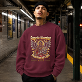 Angelic Warrior Guardian of Light Sweatshirt – Gothic Streetwear Poster Graphic Sweatshirt - Color: maroon