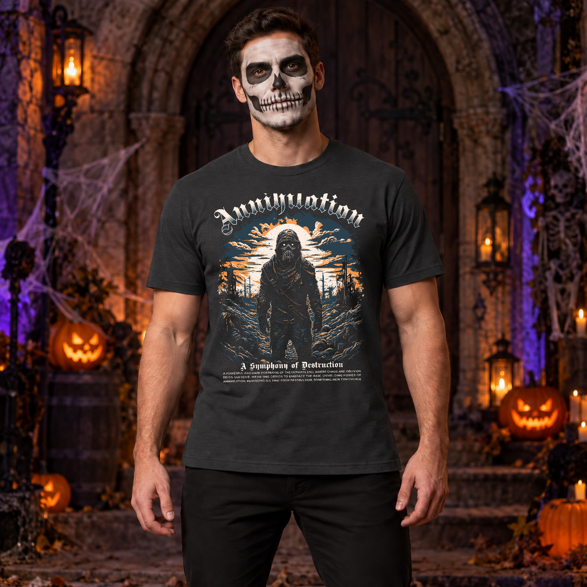 Annihilation T-Shirt – Dark Editorial Graphic Design Graphic Tee - Color: charcoal