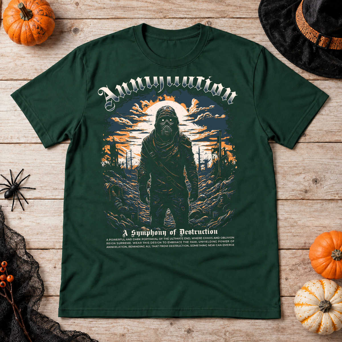 Annihilation T-Shirt – Dark Editorial Graphic Design Graphic Tee - Color: forest green