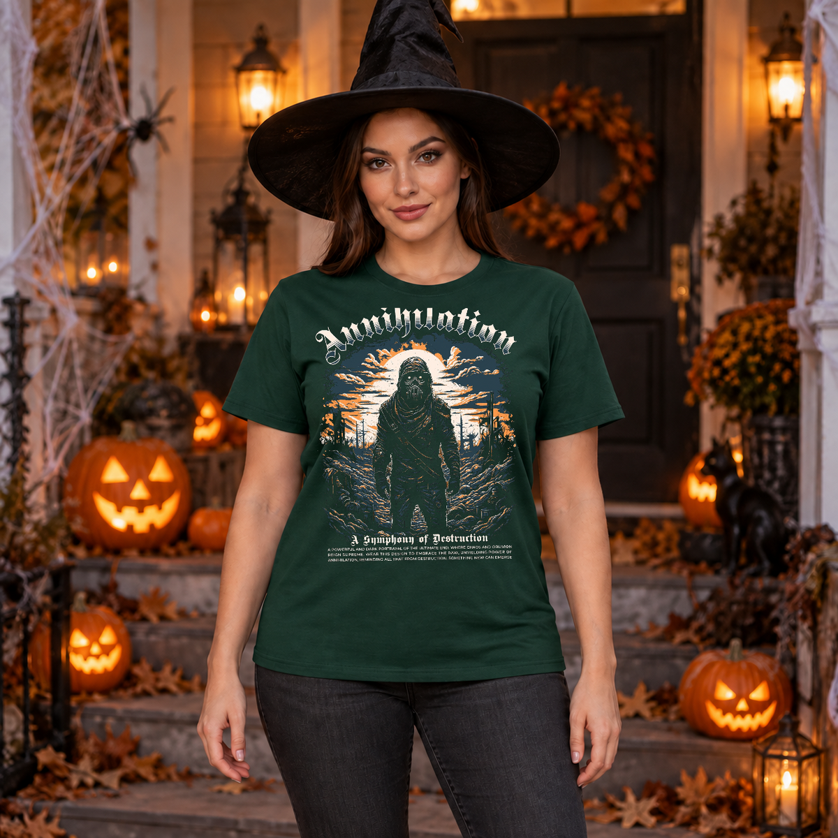 Annihilation T-Shirt – Dark Editorial Graphic Design Graphic Tee - Color: forest green