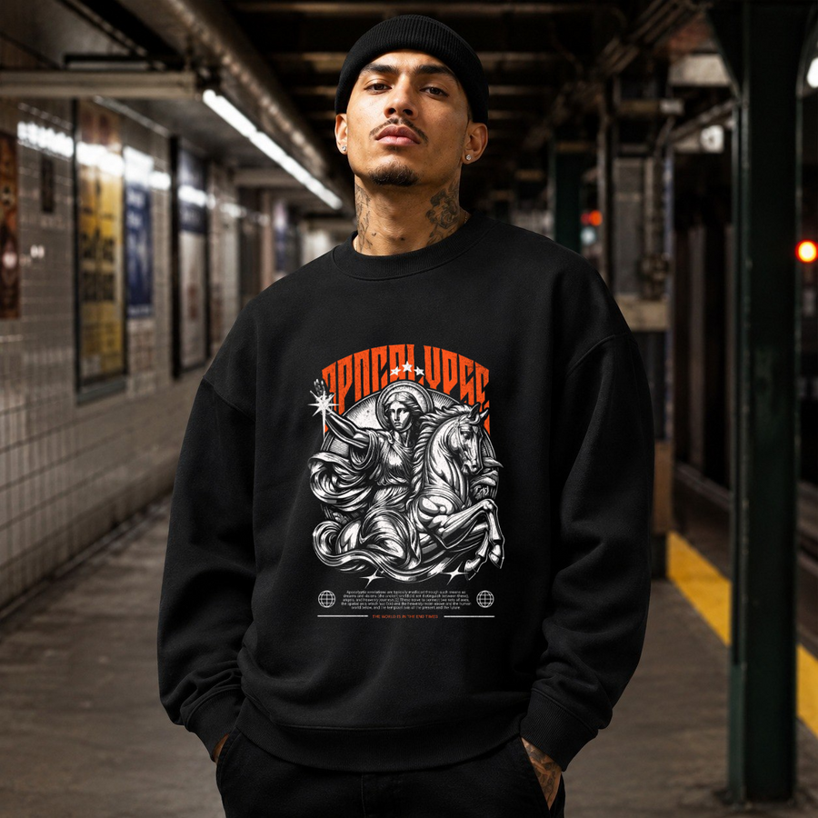Apocalypse Renaissance Statue Warrior Horse T-Shirt – Dark Art / Renaissance Aesthetic Graphic Tee - Color: black