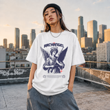 Archangel Renaissance Angel T-Shirt – Dark Art / Renaissance Aesthetic Graphic Tee - Color: ash