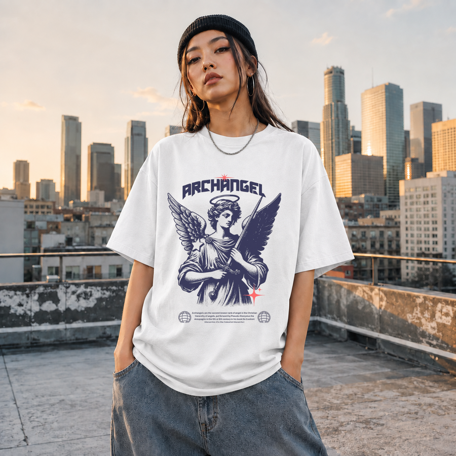 Archangel Renaissance Angel T-Shirt – Dark Art / Renaissance Aesthetic Graphic Tee - Color: ash