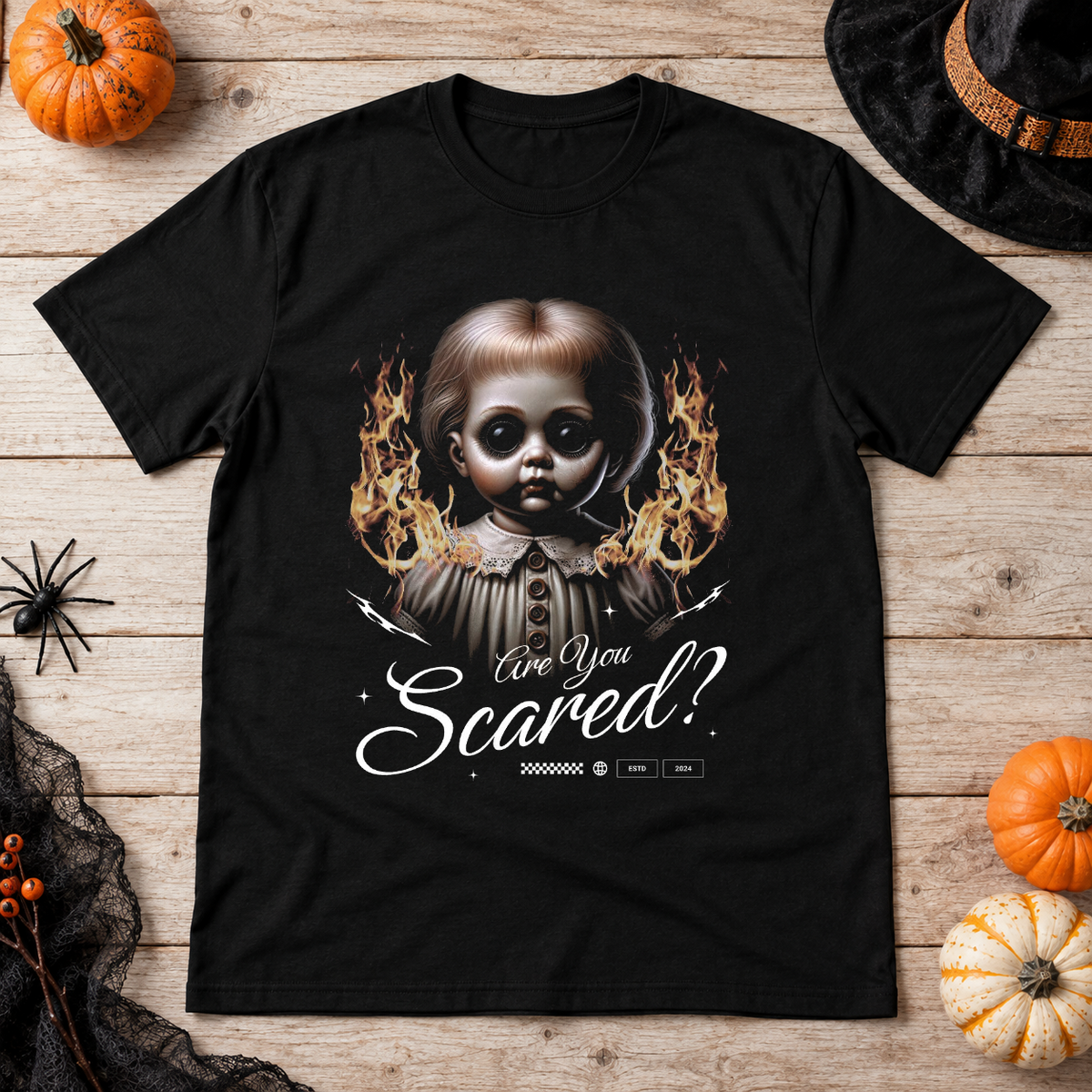 Are You Scared T-Shirt – Dark Streetwear Graphic Design Graphic Tee - Color: black