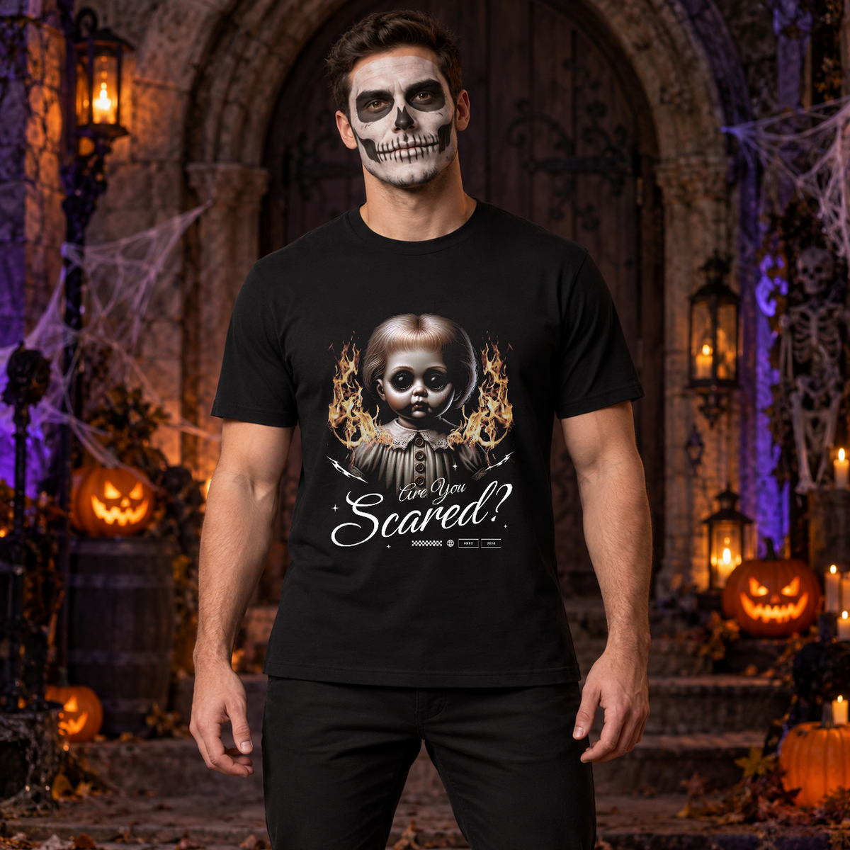 Are You Scared T-Shirt – Dark Streetwear Graphic Design Graphic Tee - Color: black
