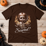 Are You Scared T-Shirt – Dark Streetwear Graphic Design Graphic Tee - Color: chocolate