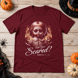 Are You Scared T-Shirt – Dark Streetwear Graphic Design Graphic Tee - Color: maroon