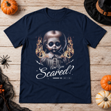 Are You Scared T-Shirt – Dark Streetwear Graphic Design Graphic Tee - Color: navy