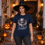 Are You Scared T-Shirt – Dark Streetwear Graphic Design Graphic Tee - Color: navy