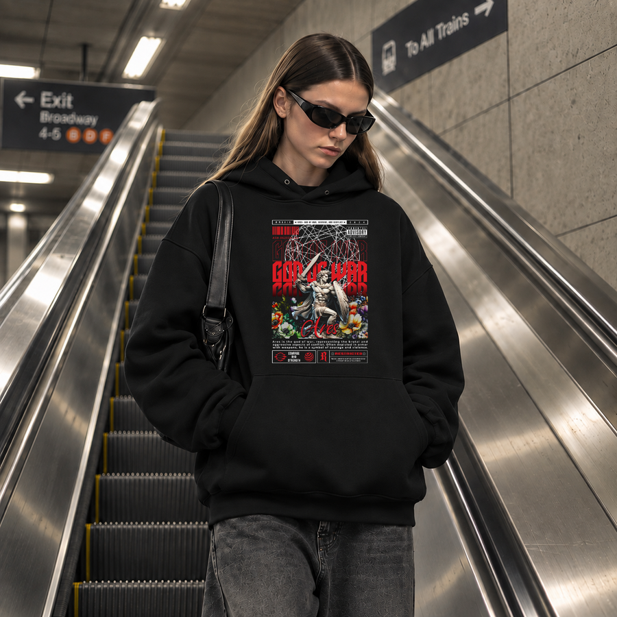 Ares Olympus God of War Hoodie – Dark Art / Renaissance Aesthetic Graphic Hoodie - Color: black