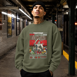 Ares Olympus God of War Sweatshirt – Dark Art / Renaissance Aesthetic Graphic Sweatshirt - Color: military green