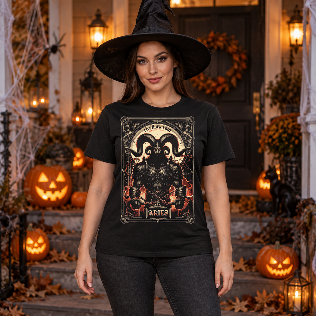 Aries T-Shirt – Dark Editorial Graphic Design Graphic Tee - Color: black
