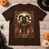Aries T-Shirt – Dark Editorial Graphic Design Graphic Tee - Color: chocolate