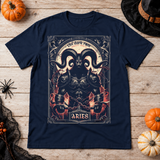 Aries T-Shirt – Dark Editorial Graphic Design Graphic Tee - Color: navy