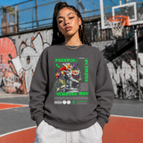 Artemis Olympus Sweatshirt – Religious Imagery Collage Graphic Sweatshirt - Color: charcoal