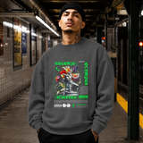 Artemis Olympus Sweatshirt – Religious Imagery Collage Graphic Sweatshirt - Color: dark heather