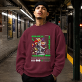 Artemis Olympus Sweatshirt – Religious Imagery Collage Graphic Sweatshirt - Color: maroon