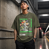 Artemis Olympus T-Shirt – Religious Imagery Collage Graphic Tee - Color: Military Green