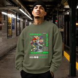 Artemis Olympus T-Shirt – Religious Imagery Collage Graphic Tee - Color: military green