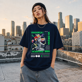 Artemis Olympus T-Shirt – Religious Imagery Collage Graphic Tee - Color: Navy