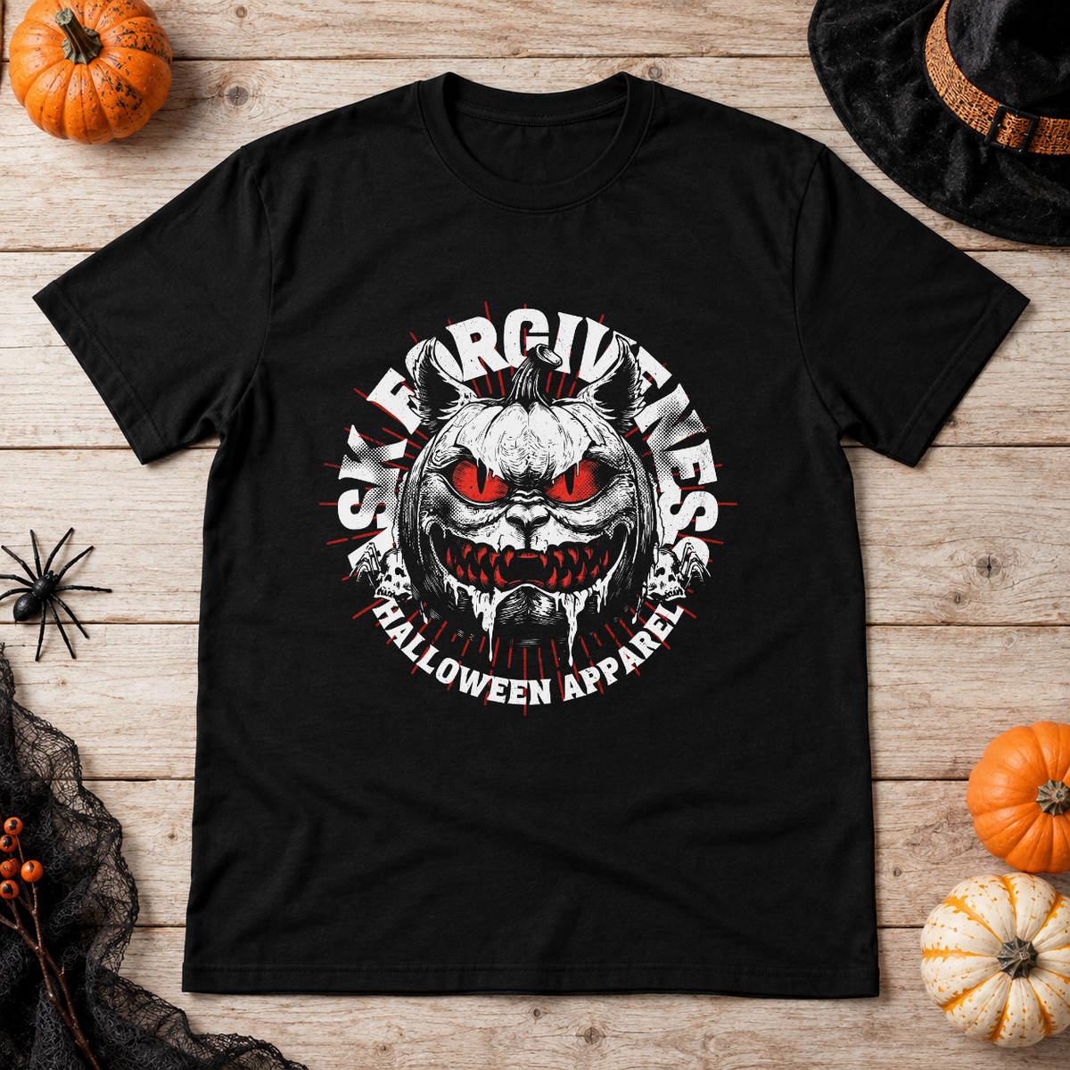Ask Forgiveness T-Shirt – Classic Halloween Graphic Design Graphic Tee - Color: black