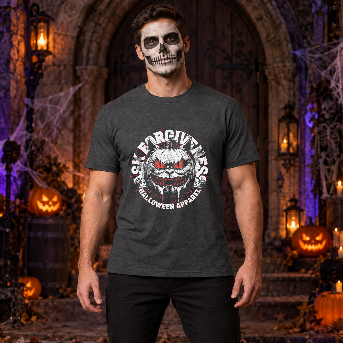 Ask Forgiveness T-Shirt – Classic Halloween Graphic Design Graphic Tee - Color: dark heather