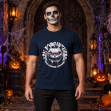 Ask Forgiveness T-Shirt – Classic Halloween Graphic Design Graphic Tee - Color: navy