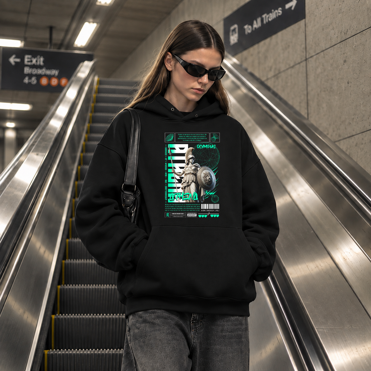 Athena Olympus Shield Hoodie – Dark Art / Renaissance Aesthetic Graphic Hoodie - Color: black