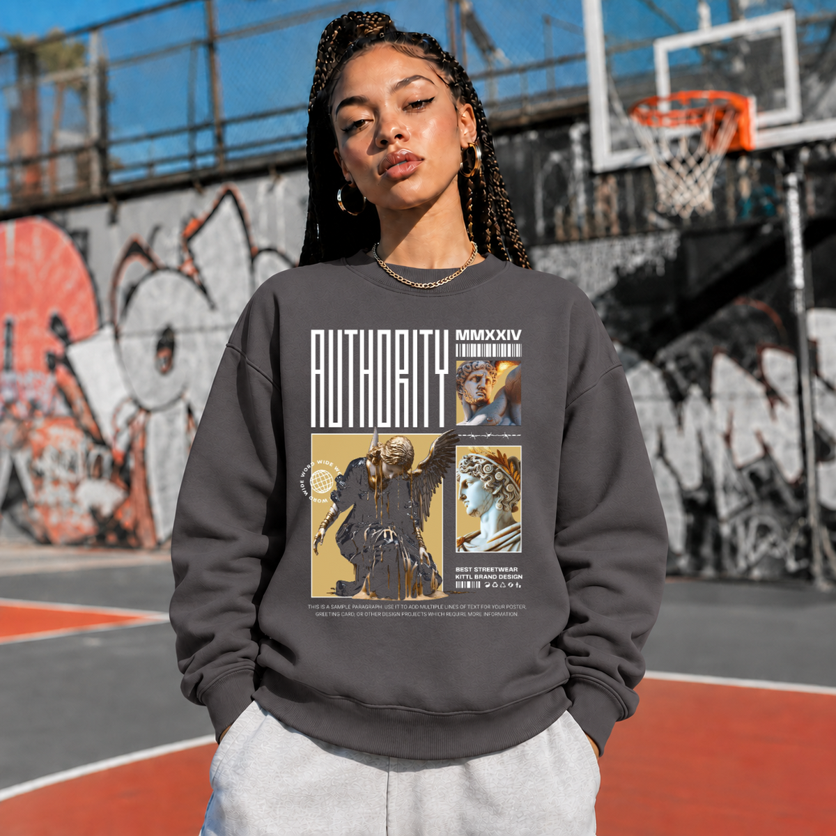 Authority Bust T-Shirt – Dark Art / Renaissance Aesthetic Graphic Tee - Color: charcoal