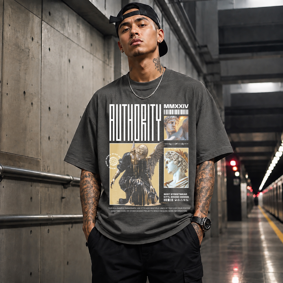 Authority Bust T-Shirt – Dark Art / Renaissance Aesthetic Graphic Tee - Color: Dark Heather