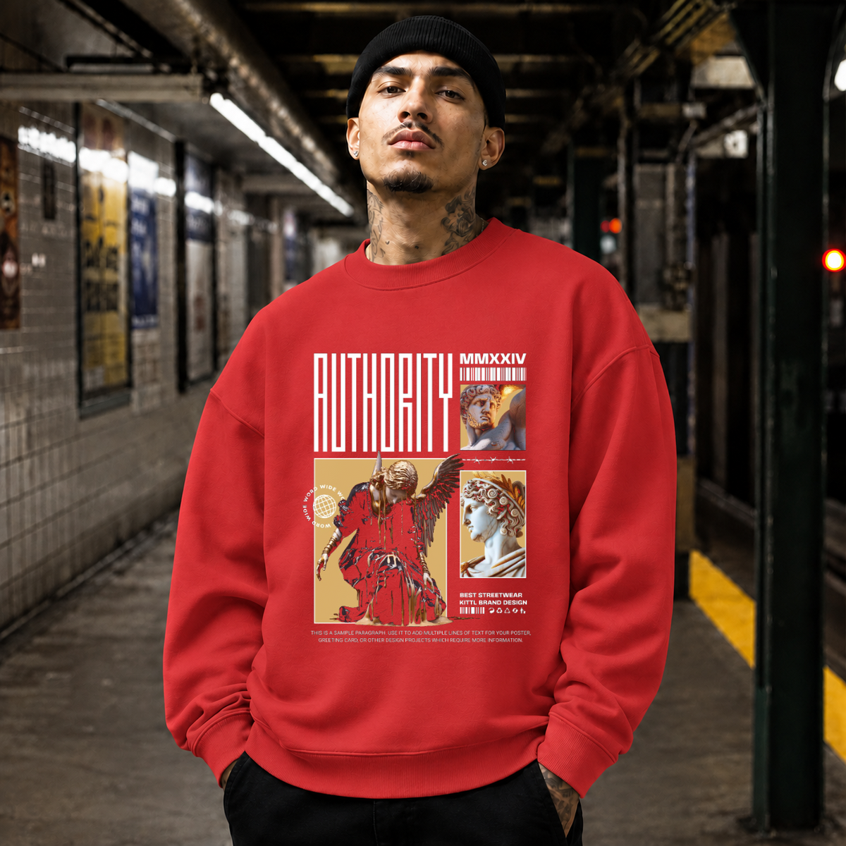 Authority Bust T-Shirt – Dark Art / Renaissance Aesthetic Graphic Tee - Color: red