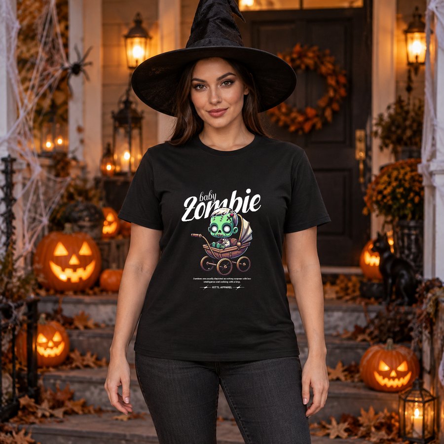 Baby Zombie T-Shirt – Zombie & Monster Horror Graphic Graphic Tee - Color: black