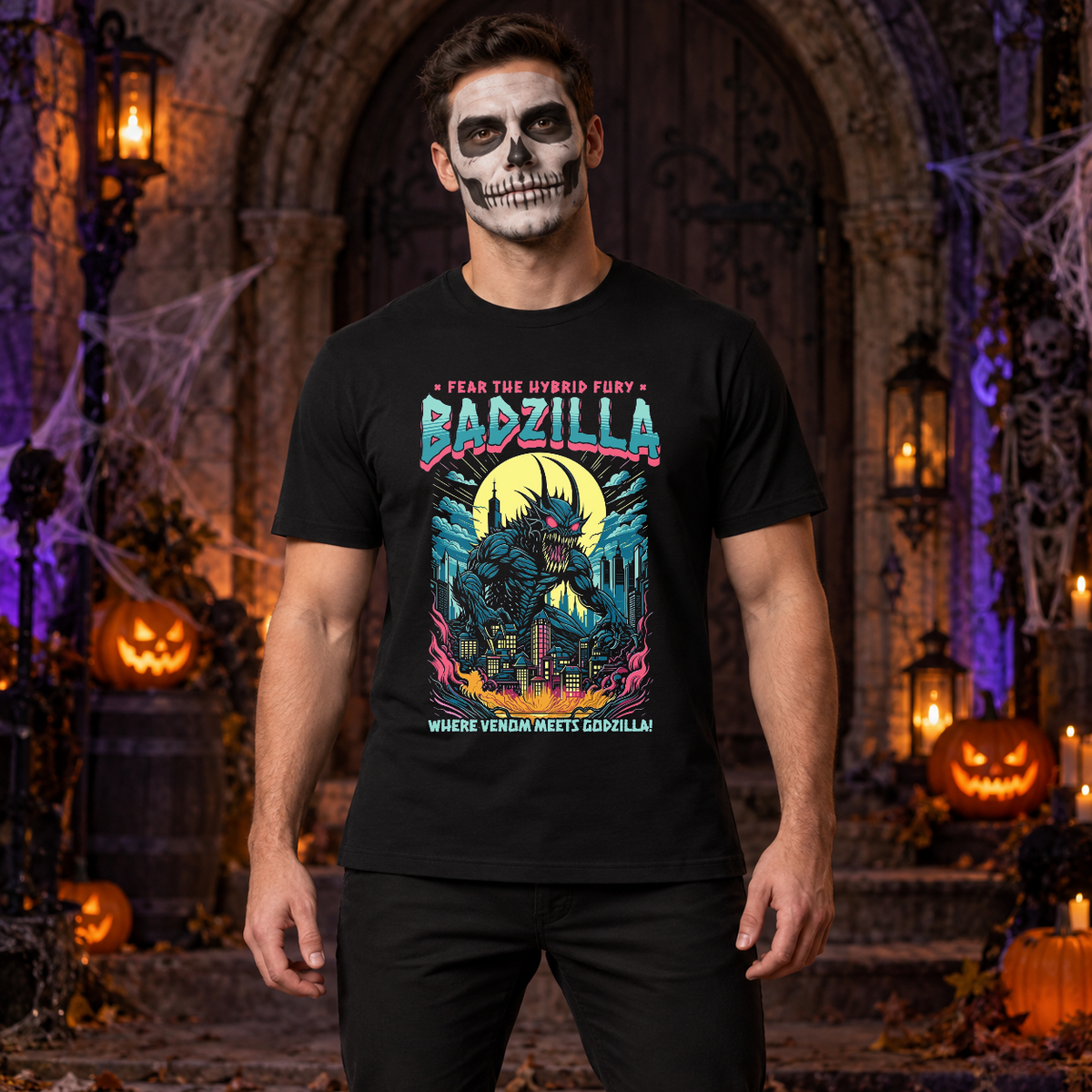 Badzilla T-Shirt – Dark Editorial Graphic Design Graphic Tee - Color: black