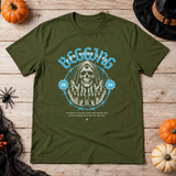 Begging For Your Life T-Shirt – Classic Halloween Graphic Design Graphic Tee - Color: military green