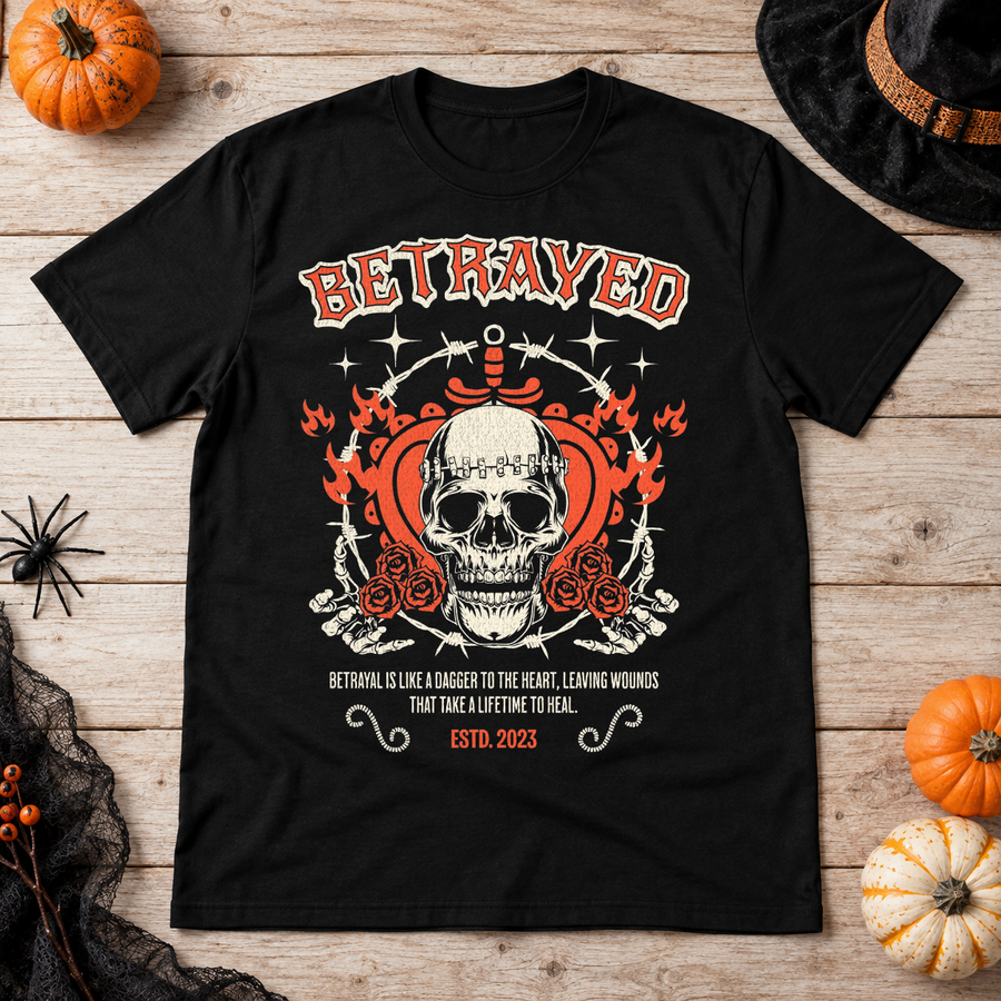 Betrayed T-Shirt – Dark Editorial Graphic Design Graphic Tee - Color: black