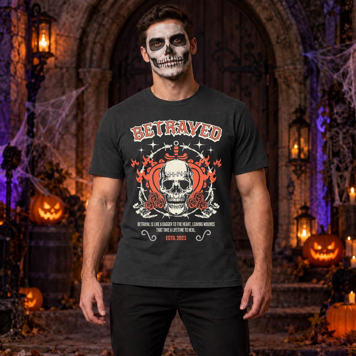 Betrayed T-Shirt – Dark Editorial Graphic Design Graphic Tee - Color: charcoal