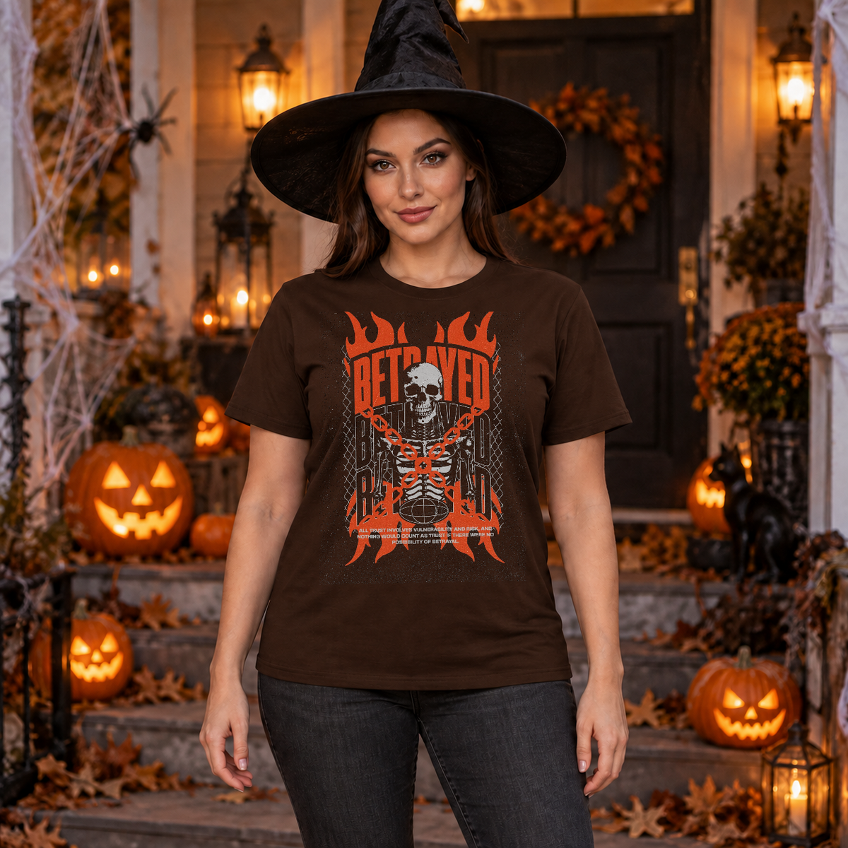 Betrayed T-Shirt – Dark Editorial Graphic Design Graphic Tee - Color: chocolate