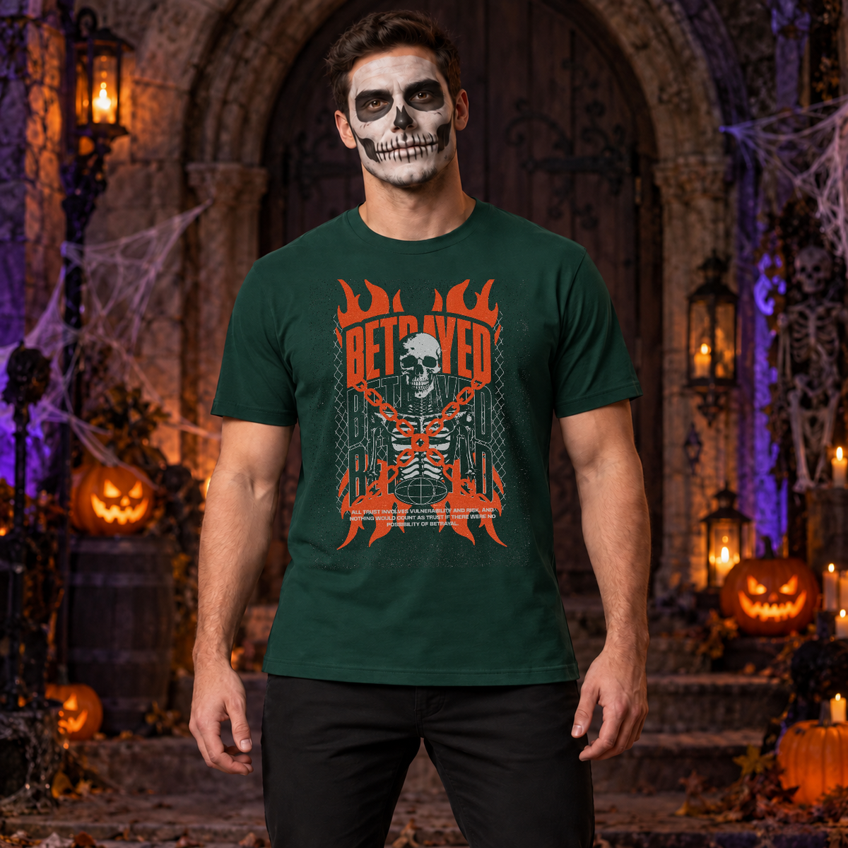Betrayed T-Shirt – Dark Editorial Graphic Design Graphic Tee - Color: forest green