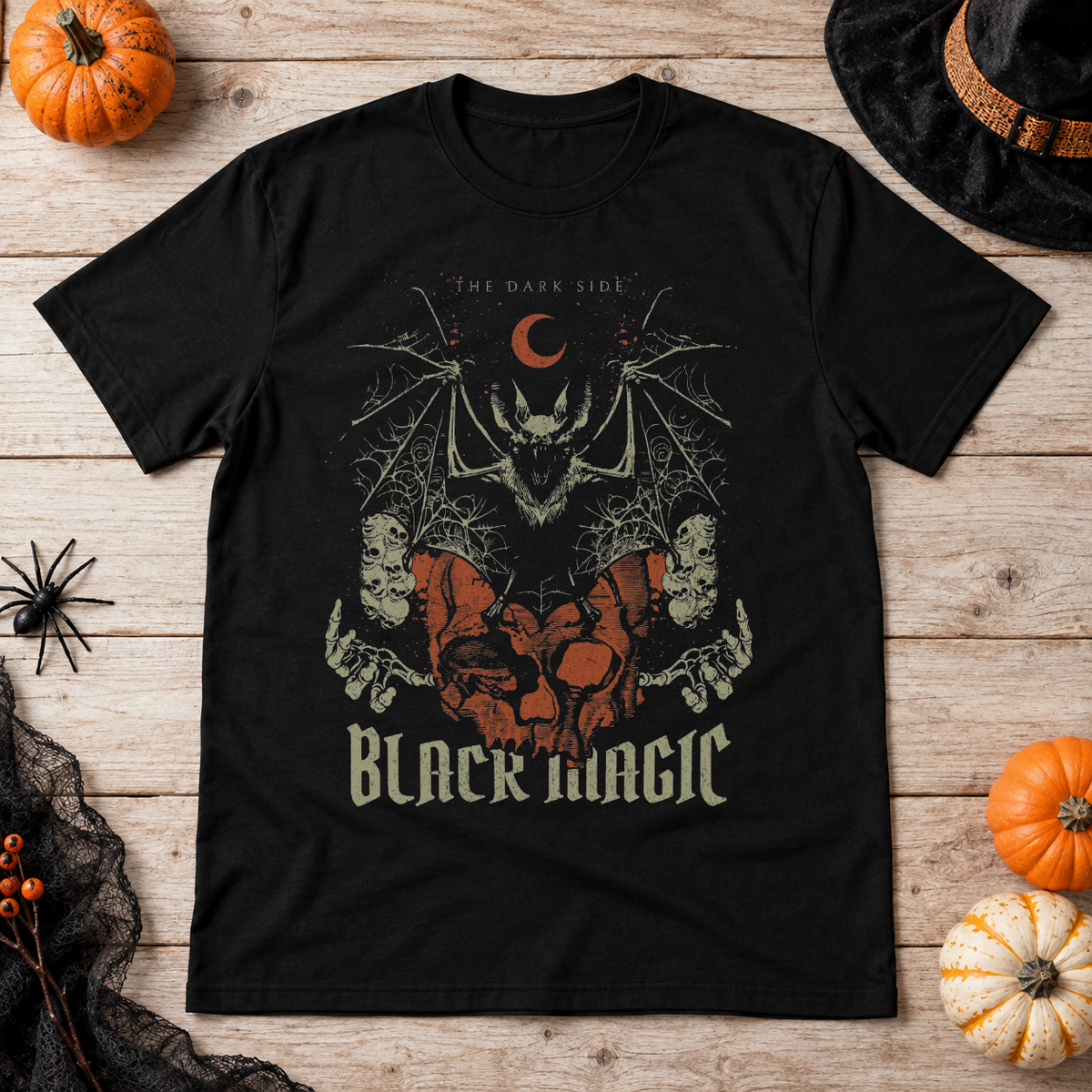 Black Magic T-Shirt – Dark Editorial Graphic Design Graphic Tee - Color: black