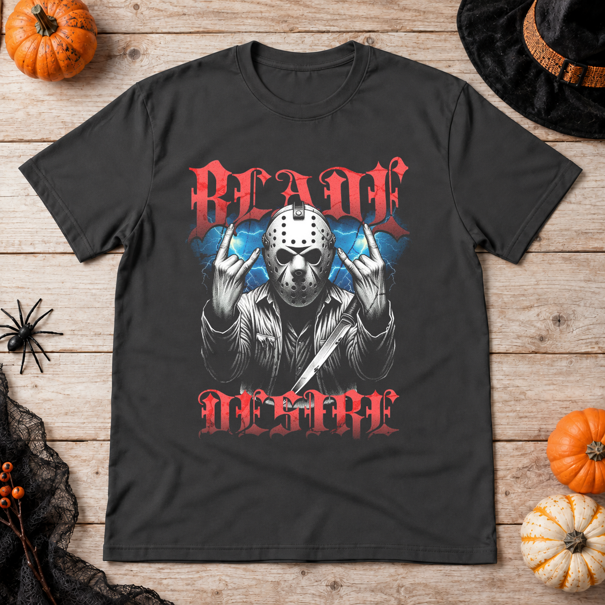 Blade Desire T-Shirt – Dark Editorial Graphic Design Graphic Tee - Color: charcoal