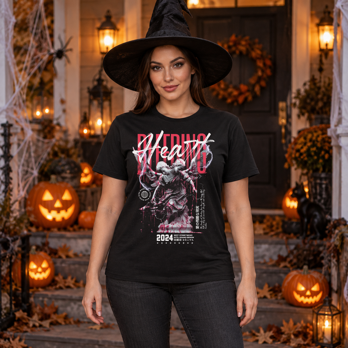 Bleeding Heart T-Shirt – Dark Editorial Graphic Design Graphic Tee - Color: black