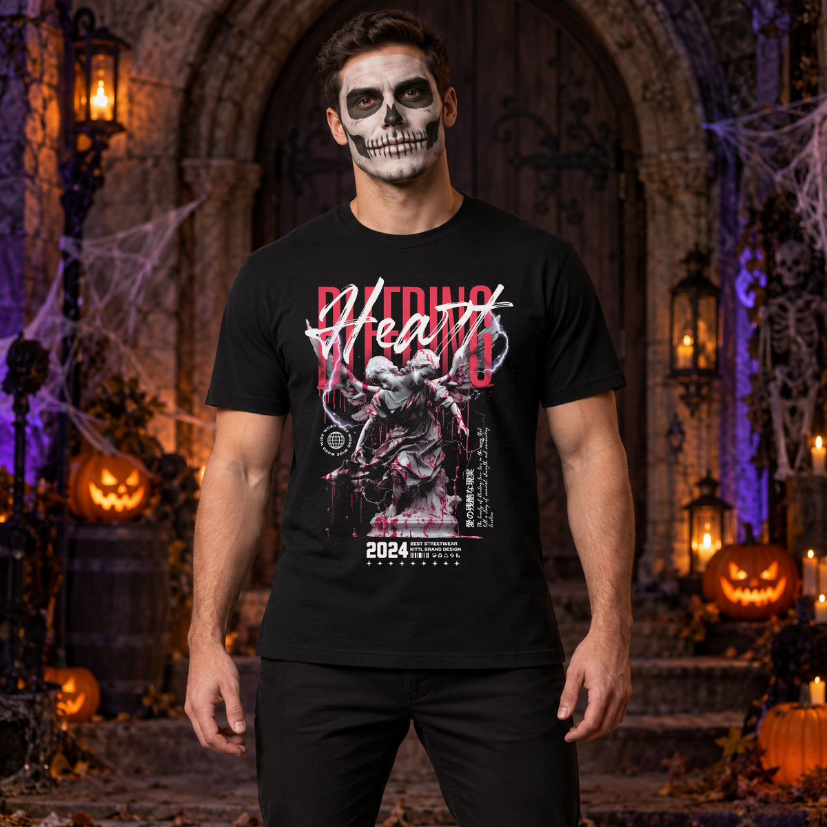 Bleeding Heart T-Shirt – Dark Editorial Graphic Design Graphic Tee - Color: black