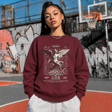 Blessed Angel Sweatshirt – Dark Art / Renaissance Aesthetic Graphic Sweatshirt - Color: maroon